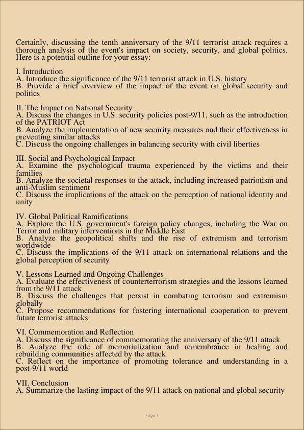 My Research On The Tenth Anniversary Of The 911 Terrorist Attack