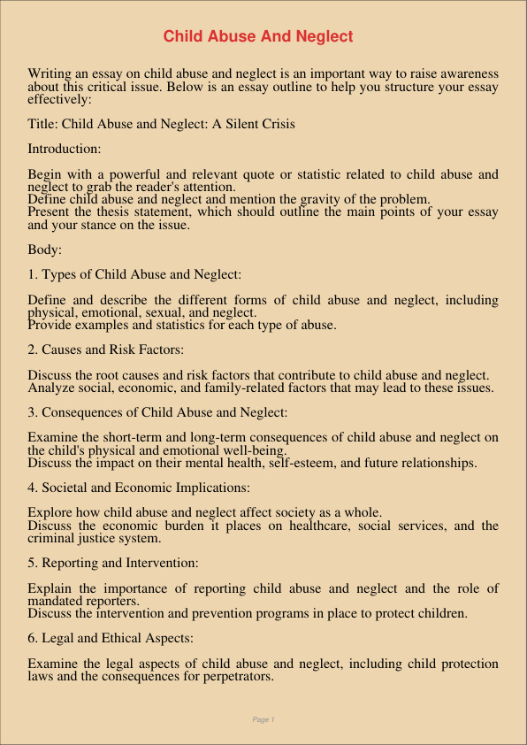 Child Abuse And Neglect