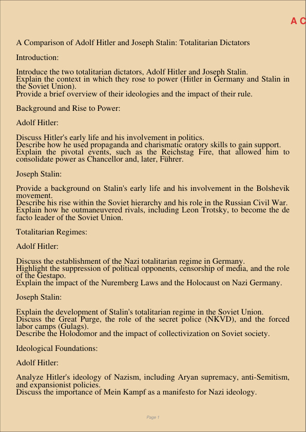 A Comparison Of Two Totalitarian Dictators Adolf Hitler And Joseph Stalin