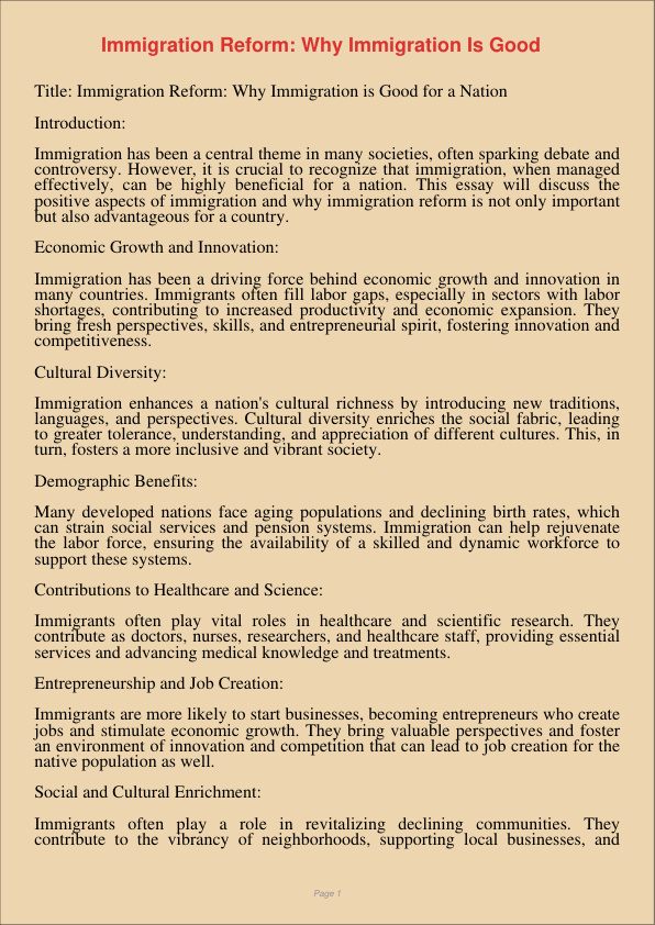 Immigration Reform Why Immigration Is Good