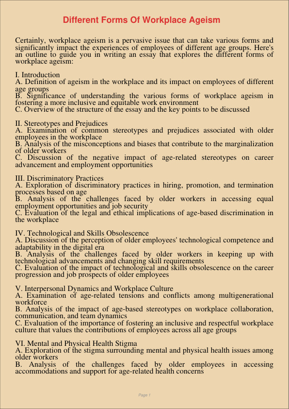 Different Forms Of Workplace Ageism